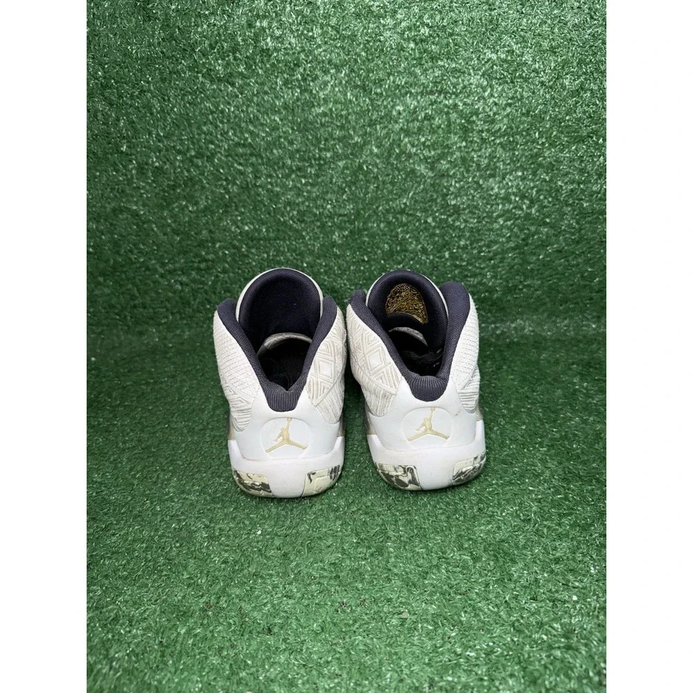 Nike Air Jordan 38 Retro Kid Size 4Y White Gold Basketball Shoes Casual Sneakers
